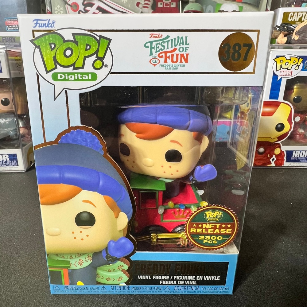 Funko Pop Digital Freddy Funko on Engine 387 Festival of Fun NFT Release 2300 Pc